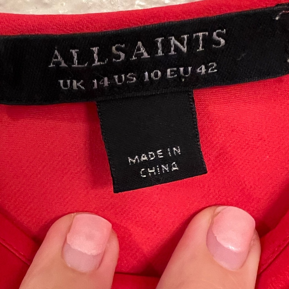 🌹ALL SAINTS 🌹 BRYONY V-NECK MIDI SLIP DRESS. Size 10 - Picture 5 of 7